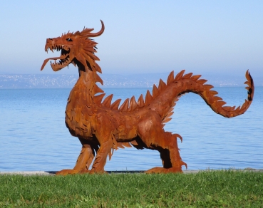 Huge dragon sculpture rusty